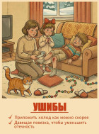 Оказание первой помощи при ушибах, порезах и ожогах
